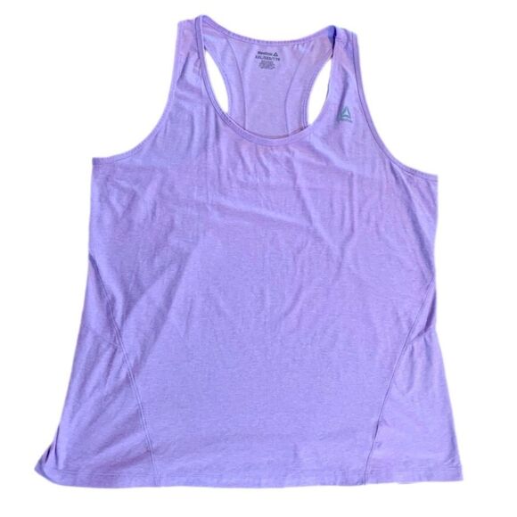 REEBOK ATHLETIC WOMEN’S XXL RUNNING LOGO RACER BACK PURPLE LAVENDER TANK TOP. - Picture 3 of 13